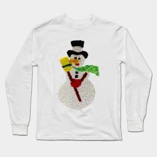 Christmas Popcorn Snowman Long Sleeve T-Shirt